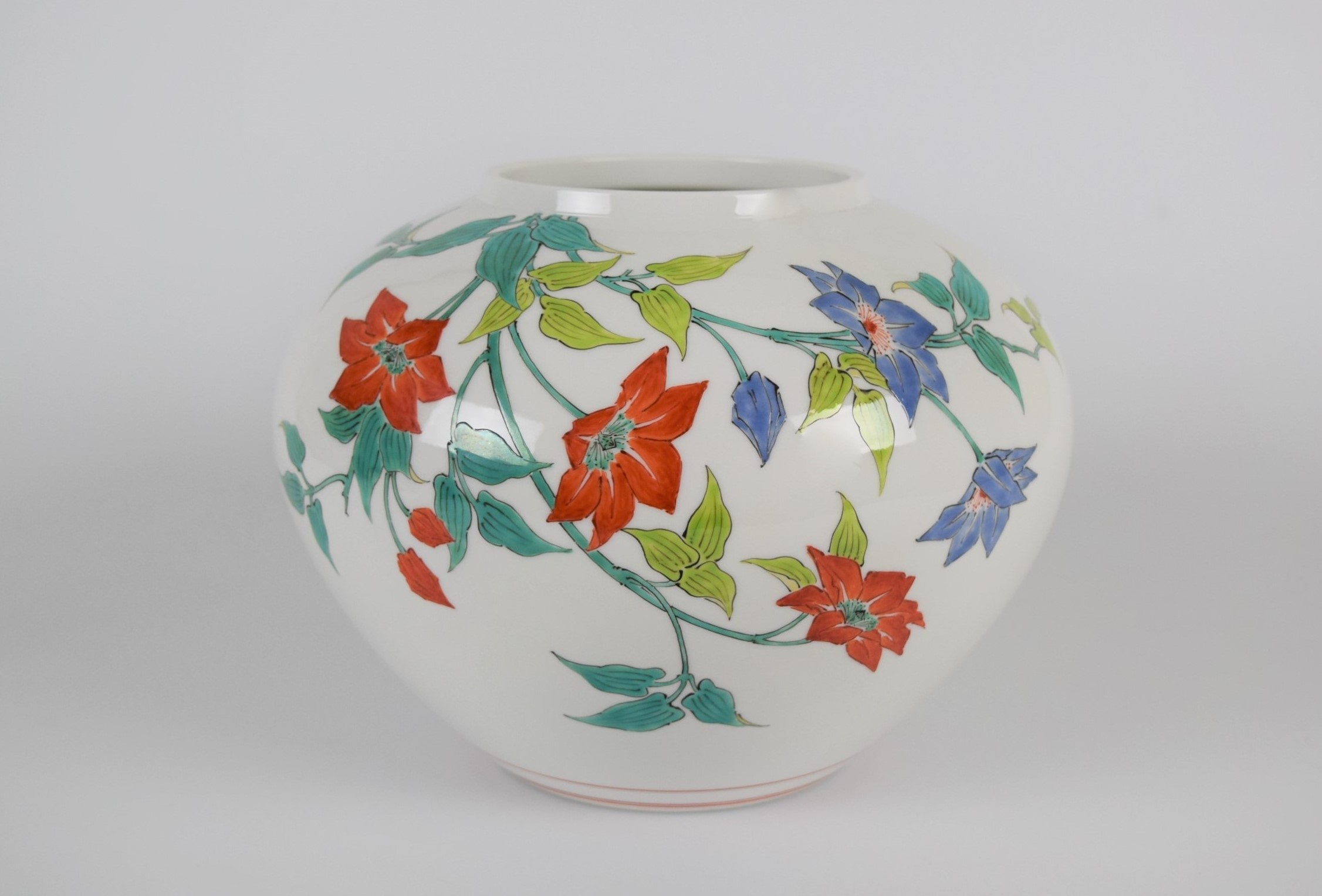 十三代酒井田柿右衛門 錦花鳥陶板掛軸｜工芸品