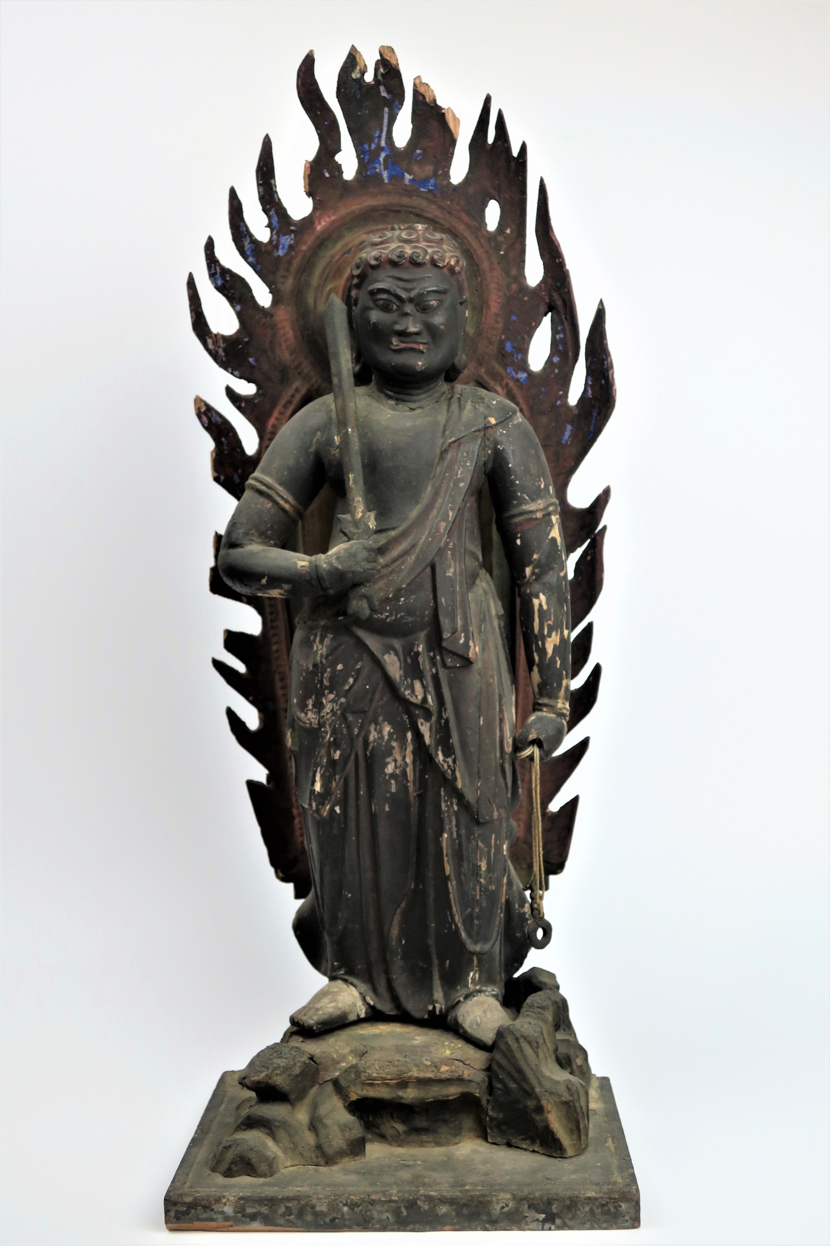 【日本購入】鎌倉時代 木彫 一本彫 神像 22㎝ 古美術品 時代美術 [.TP]05 仏像